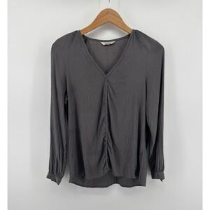 TUCKER 100% Silk Textured Blouse Women's Sz L USA Made Quiet Luxury Chic $295
